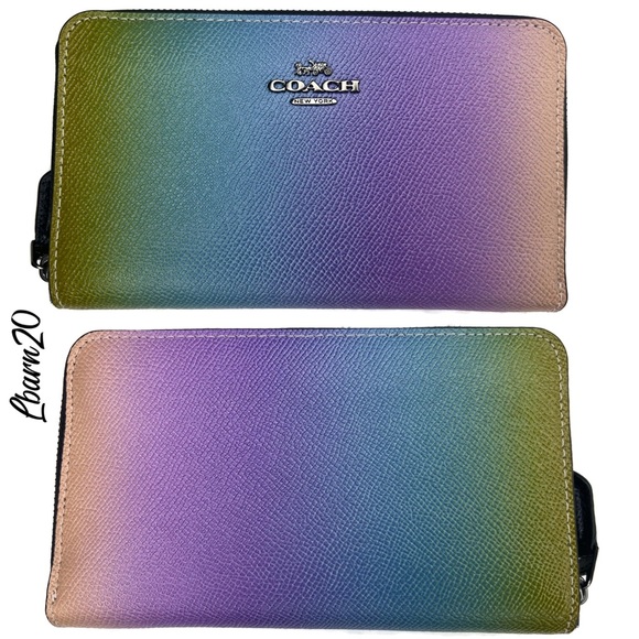 Coach Mini Lillie Ombré Pastel Satchel Bag Wallet and Matching Feather Set Pride - Picture 15 of 16